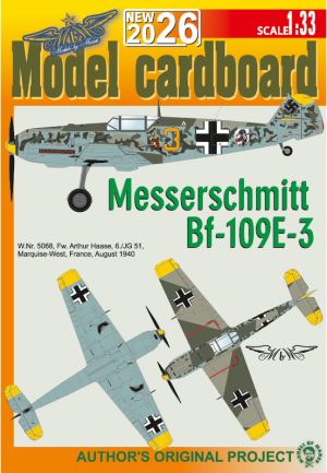 1/33 Messerschmitt Bf-109E-3 - Yellow 3 WNR 5068 - Paper Model