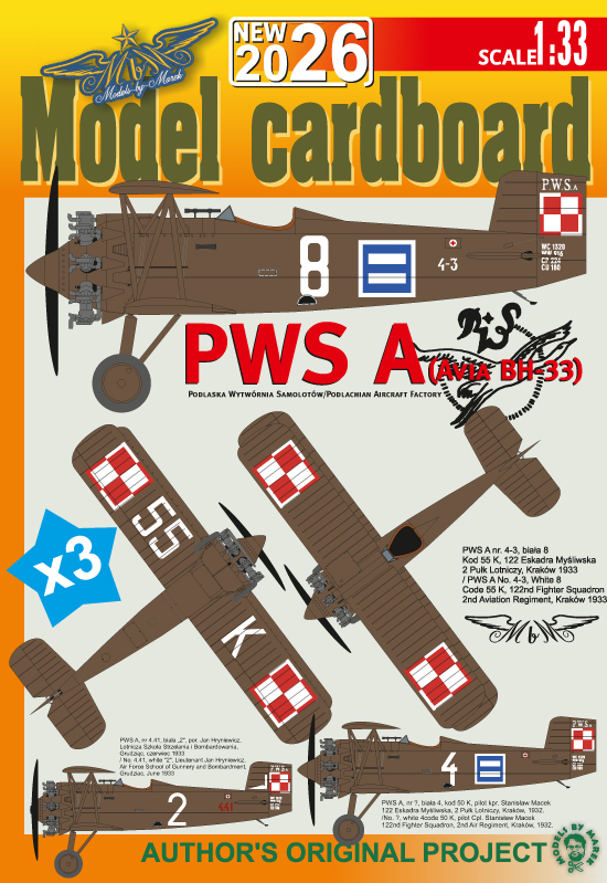 1/33 Avia BH-33 - PWS A - 3 Version Kit - Paper Model