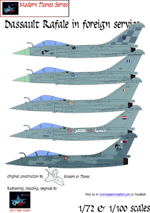1/72 and 1/100 Dassault Rafale in foreign service (5) Kit Bundle Paper Model